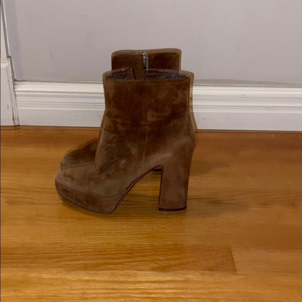 Gianvito Rossi Temple Brown Suede Platform Boots - Picture 10 of 11